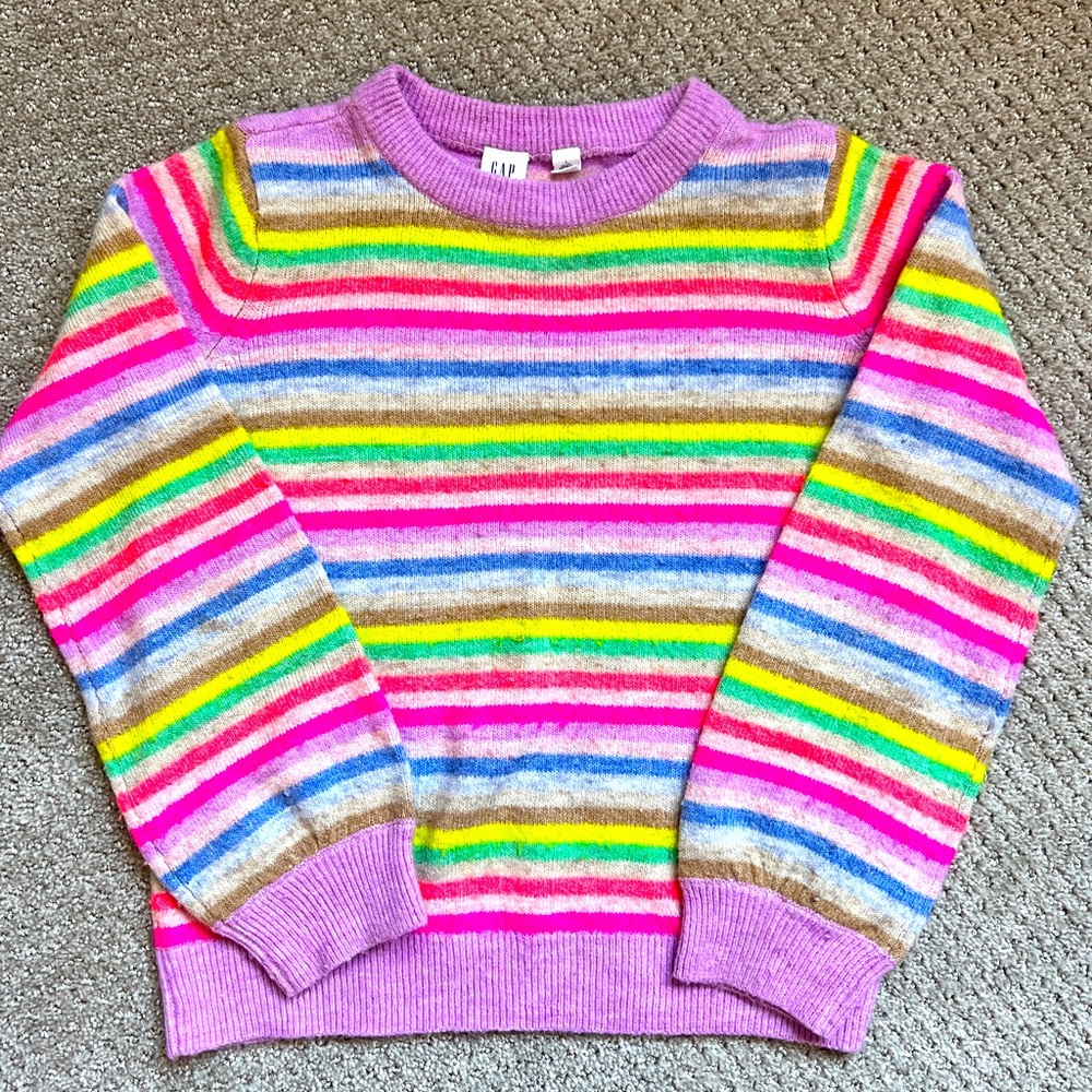 EUC GAP Neon colored stripe sweater. Size L